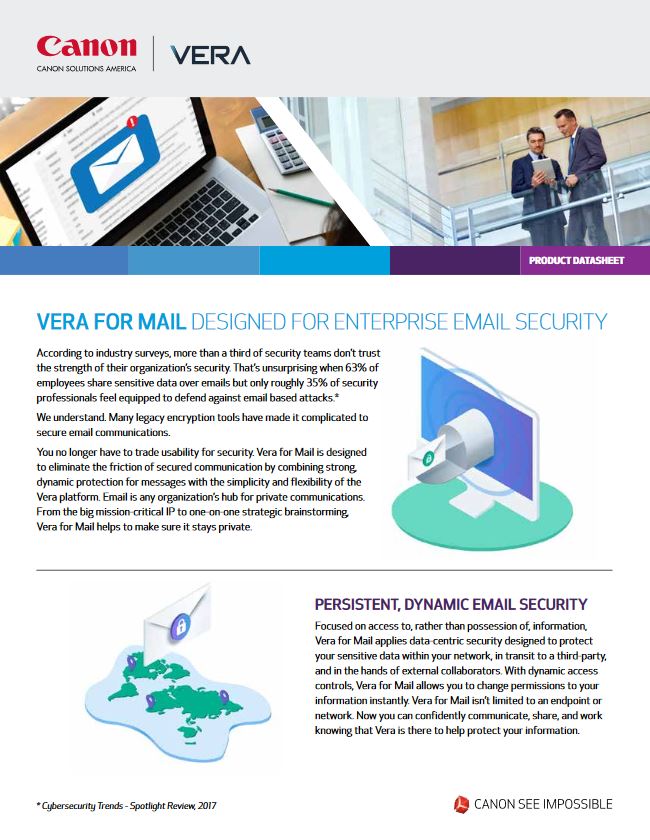 Vera Flyer Vera For Mail Cover, Canon MSA Business Technology, Canon, Kyocera, TN, GA, Copier, Printer, MFP, Sales, Service