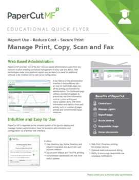 Education Flyer Cover, Papercut MF, MSA Business Technology, Canon, Kyocera, TN, GA, Copier, Printer, MFP, Sales, Service